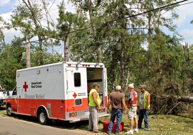 The storm that ravaged the Brainerd Lakes area is being compared to a stage one hurricane. Debris littered the street, at times making it difficult for the ERV to get through.