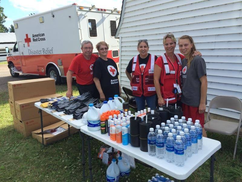 Disaster relief supplies for summer storm clean-up, Mora, Minnesota, July 2016. Photo: Red Cross